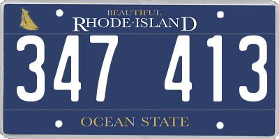 RI license plate 347413