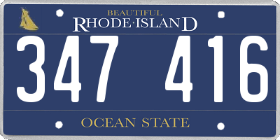RI license plate 347416