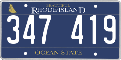 RI license plate 347419
