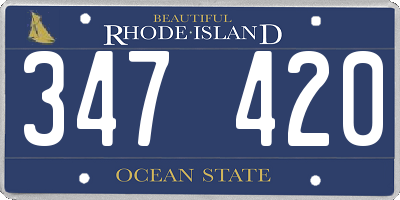 RI license plate 347420