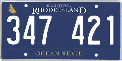 RI license plate 347421