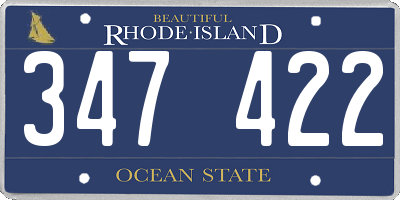 RI license plate 347422