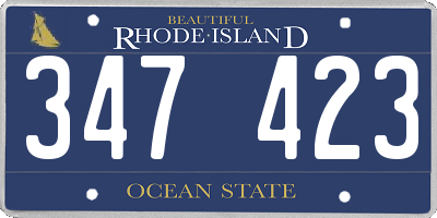 RI license plate 347423