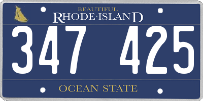 RI license plate 347425