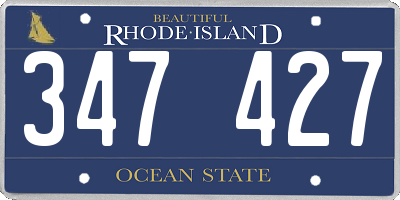 RI license plate 347427