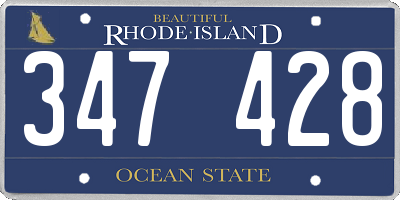 RI license plate 347428