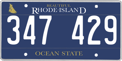 RI license plate 347429