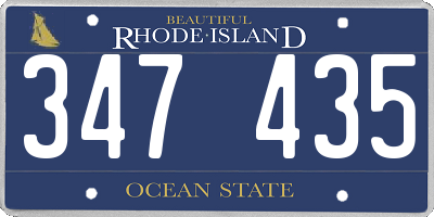 RI license plate 347435