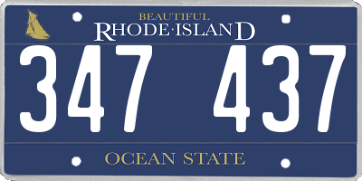 RI license plate 347437