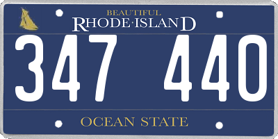 RI license plate 347440