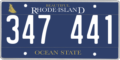 RI license plate 347441