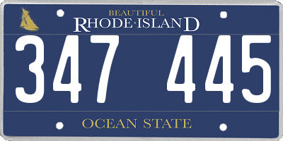 RI license plate 347445