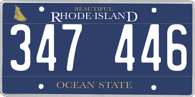 RI license plate 347446