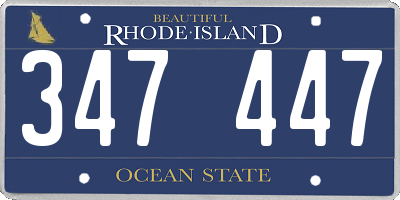 RI license plate 347447
