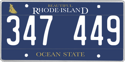 RI license plate 347449