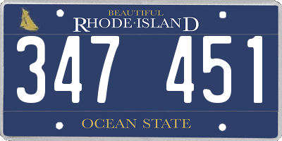 RI license plate 347451