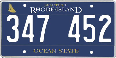 RI license plate 347452