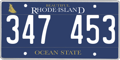 RI license plate 347453