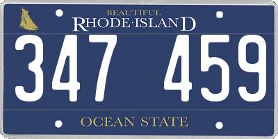 RI license plate 347459