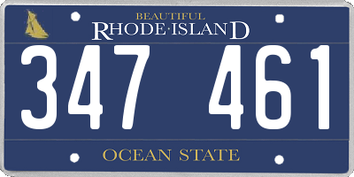 RI license plate 347461