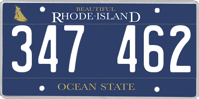 RI license plate 347462
