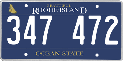 RI license plate 347472