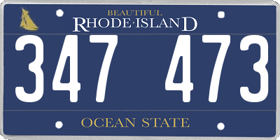 RI license plate 347473
