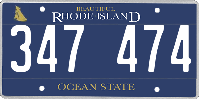 RI license plate 347474