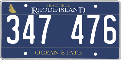 RI license plate 347476