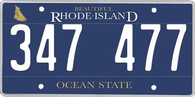 RI license plate 347477