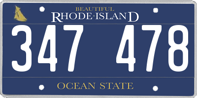 RI license plate 347478