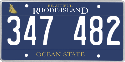 RI license plate 347482