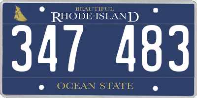 RI license plate 347483