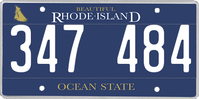 RI license plate 347484