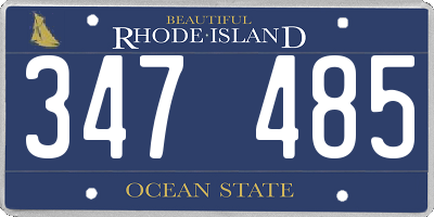 RI license plate 347485
