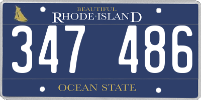 RI license plate 347486