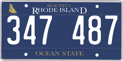 RI license plate 347487
