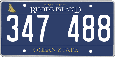 RI license plate 347488