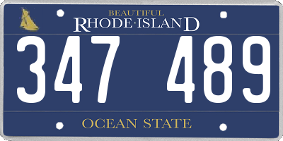 RI license plate 347489