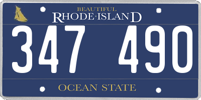 RI license plate 347490