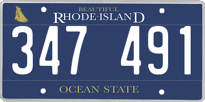 RI license plate 347491