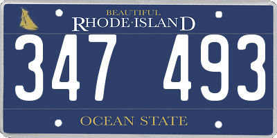 RI license plate 347493