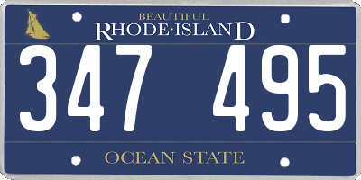RI license plate 347495