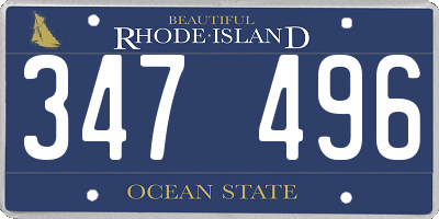 RI license plate 347496