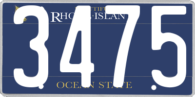 RI license plate 3475