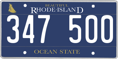 RI license plate 347500