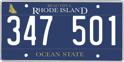 RI license plate 347501