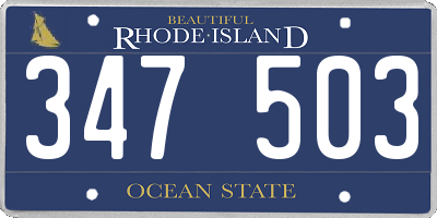 RI license plate 347503