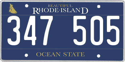 RI license plate 347505
