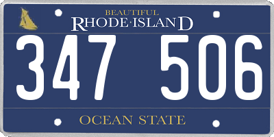 RI license plate 347506